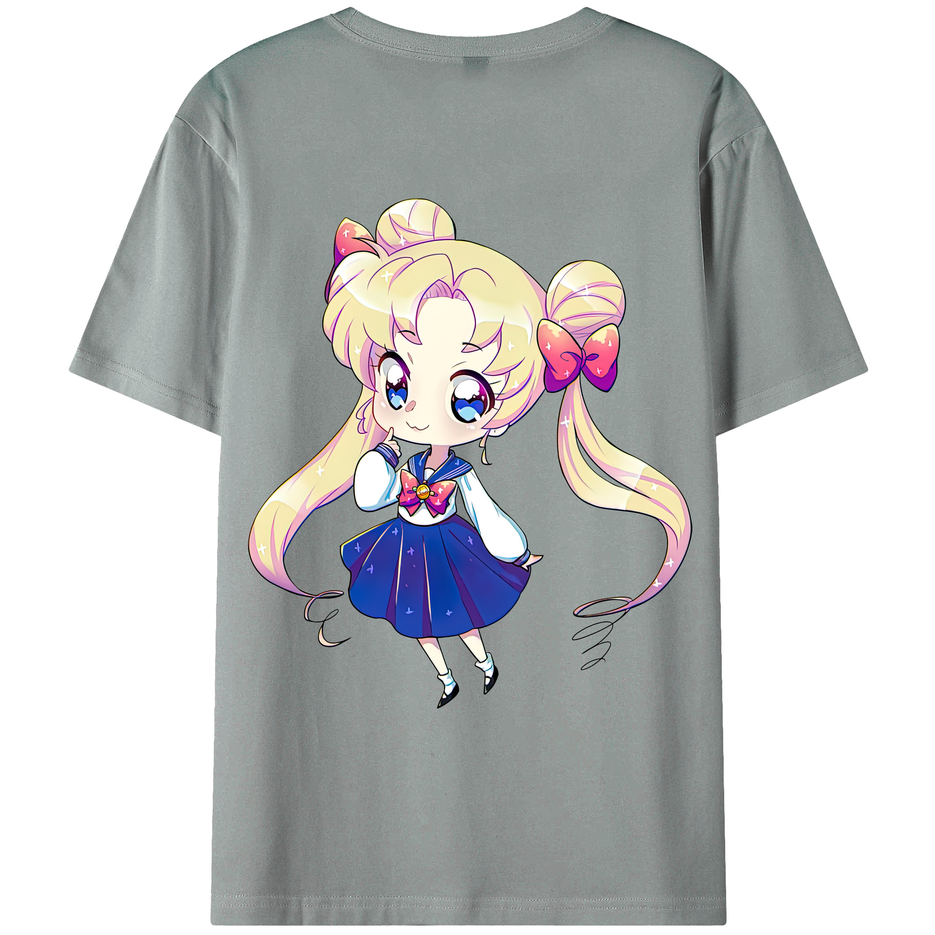 （画像用） 美少女戦士セーラームーン 月野 うさぎ つきの うさぎ Sailor Moon Tsukino Usagi 綿100％ メンズ半袖Tシャツ（バックプリント） 通気性